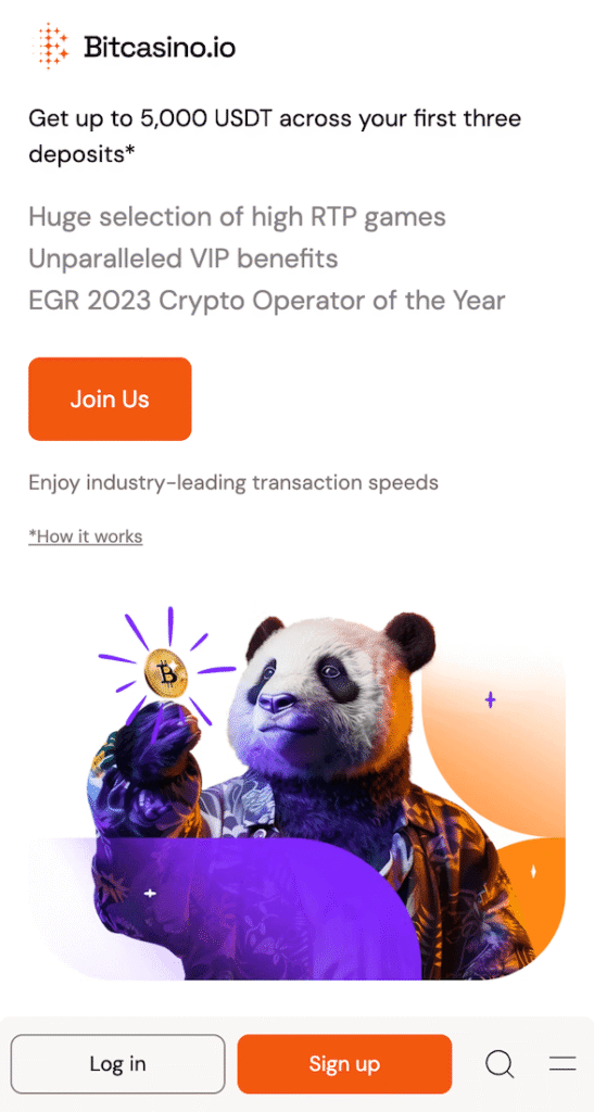 Bitcasino.io webpage