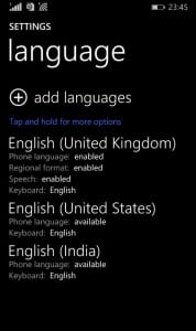 language cortana