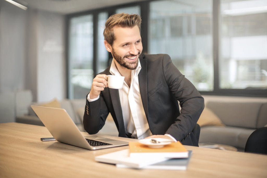 handsome man working