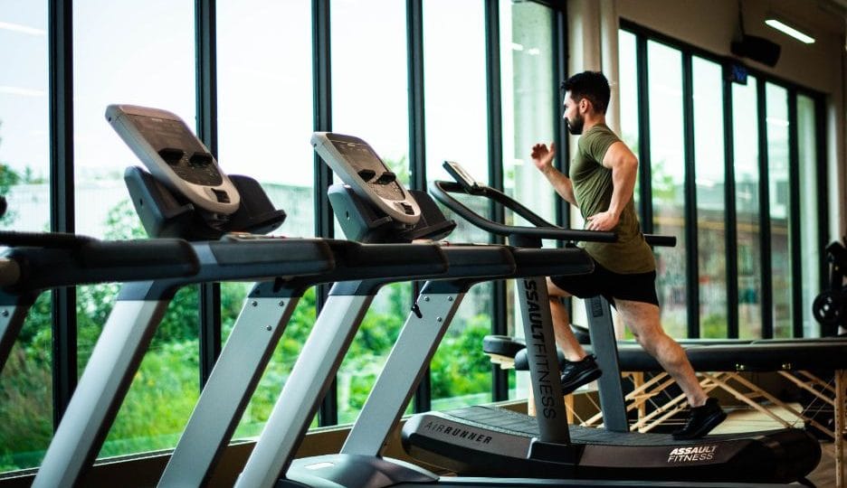 Man doing exercise overcome sadness