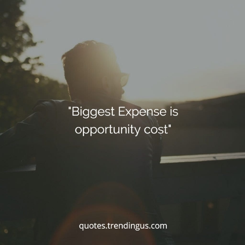 biggest expense  is opportunity cost