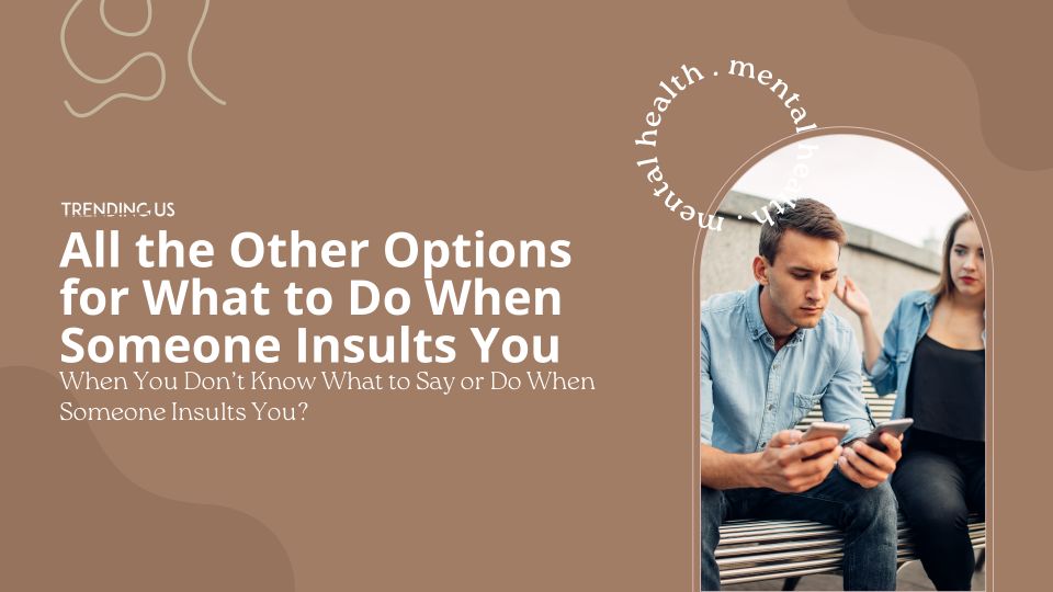 Other Options For What To Do When Someone Insults You