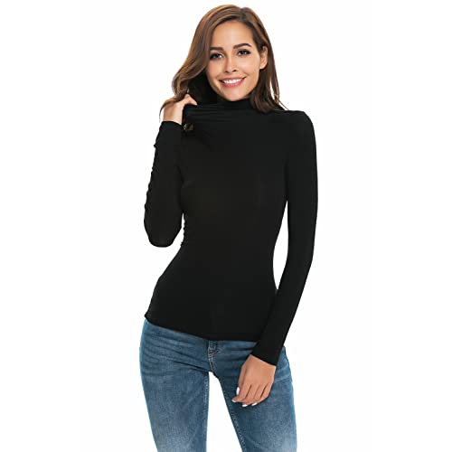 Full sleeved high-necked solid black top- Date Dress Idea girls