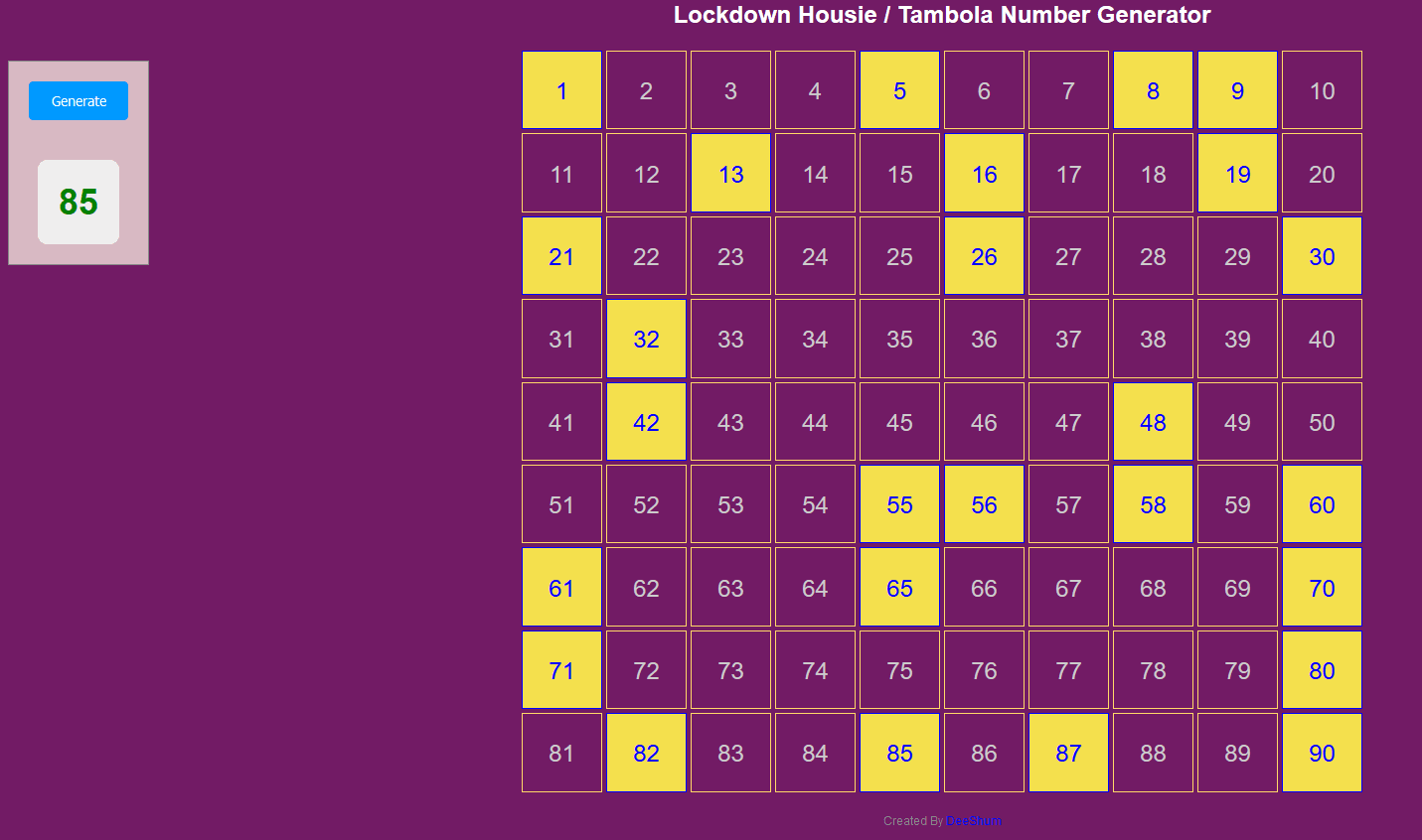 Tambola Coin Picker Online Tambola Coin Picker Online