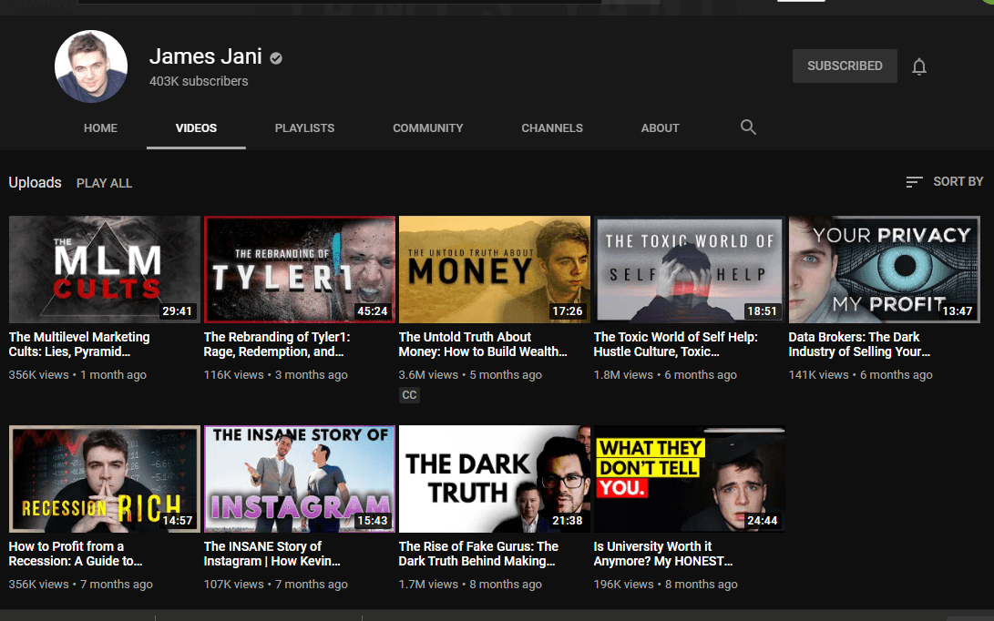 Youtube james jani