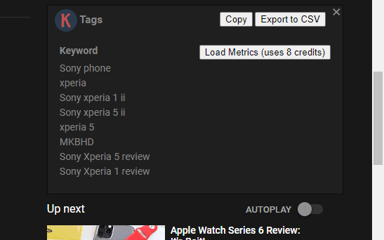 keywords Everwhere YouTube