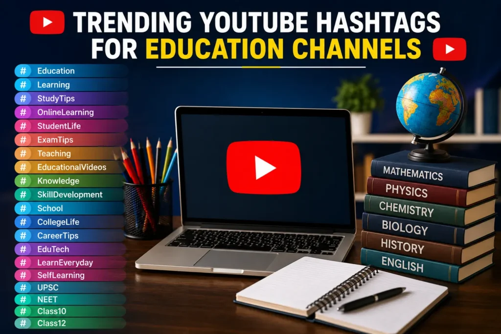 Trending youtube hashtags for education channels Trending youtube hashtags for education channels