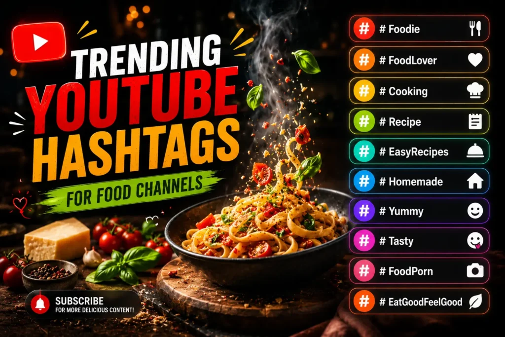 Trending youtube hashtags for food channels Trending youtube hashtags for food channels