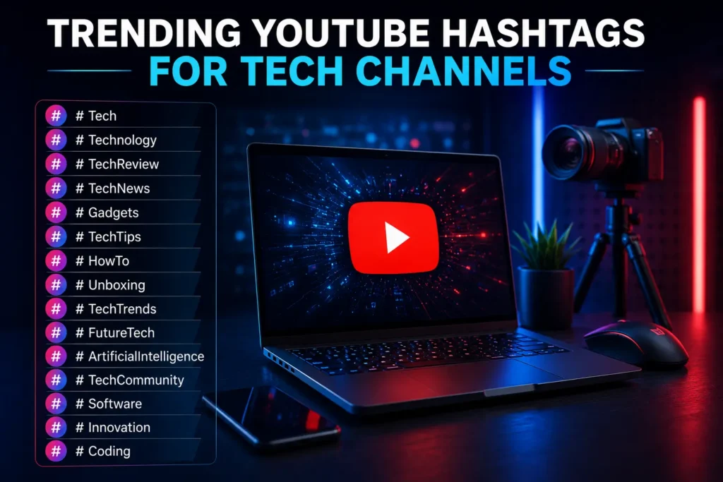 Trending youtube hashtags for tech channels Trending youtube hashtags for tech channels