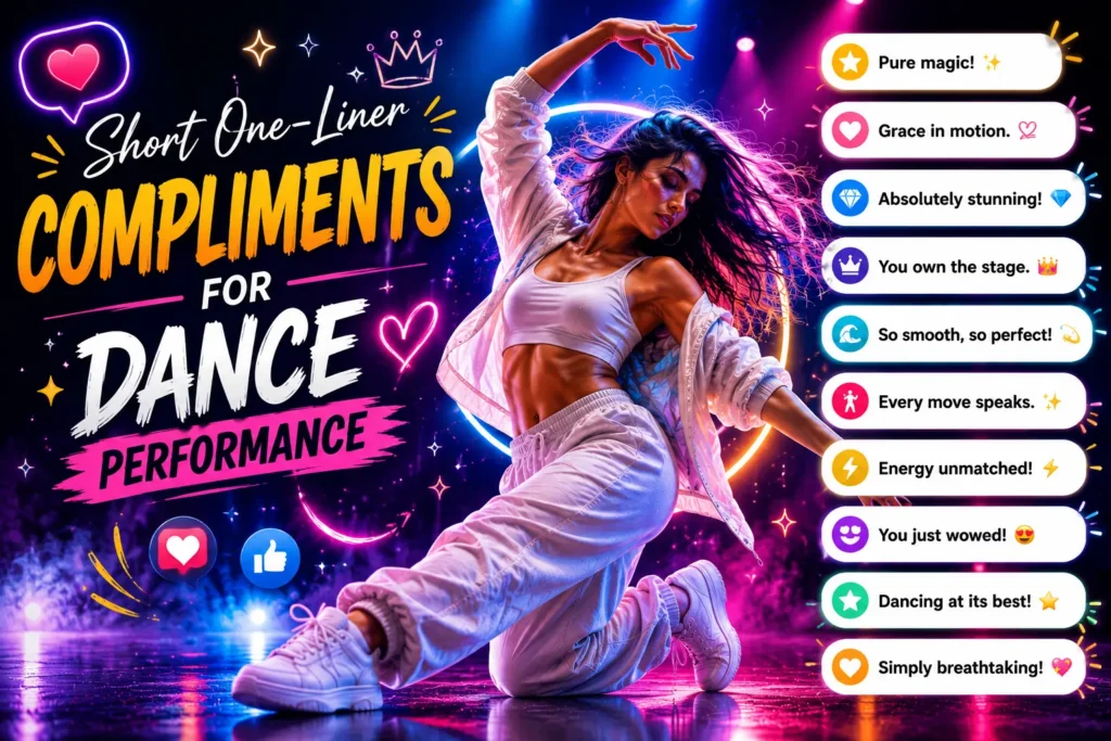 Short one liner compliments for dance performance Short one liner compliments for dance performance