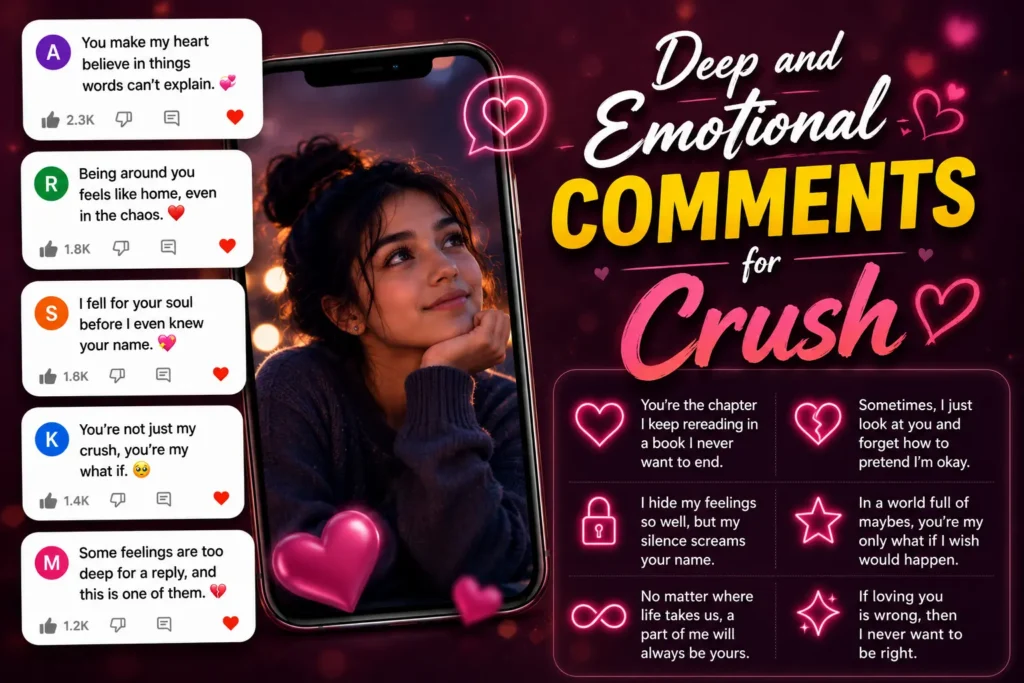 Deep and emotional comments for crush