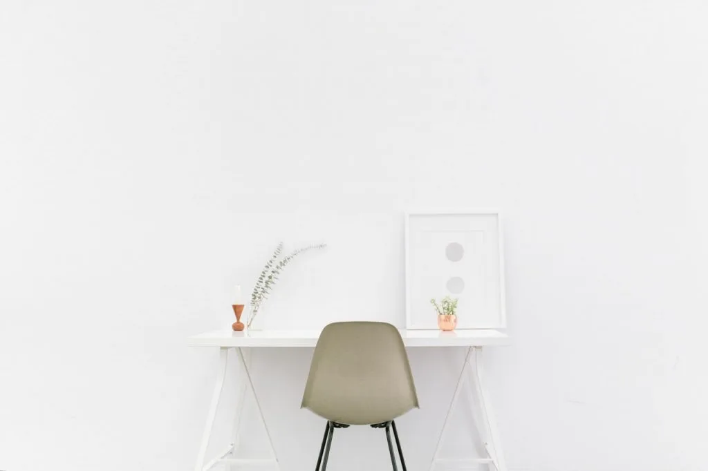 Home office with custom standing desk