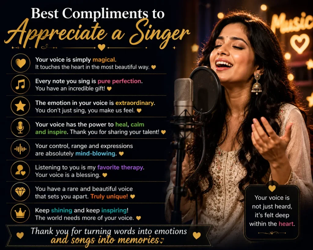 Best compliments to appreciate singer Best compliments to appreciate singer