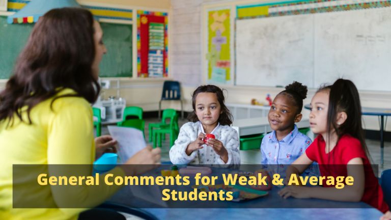 General Comments For Weak & Average Students
