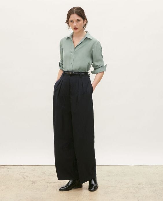8 High Waist Trousers With T Shirt Setting New Work Outfit Trend