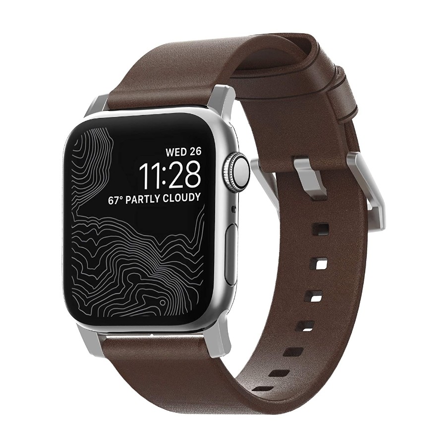 Brown Leather Modern Apple Watch Strap
