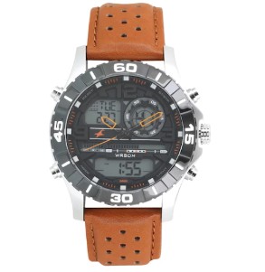 Grey Dial Brown Leather Strap Watch