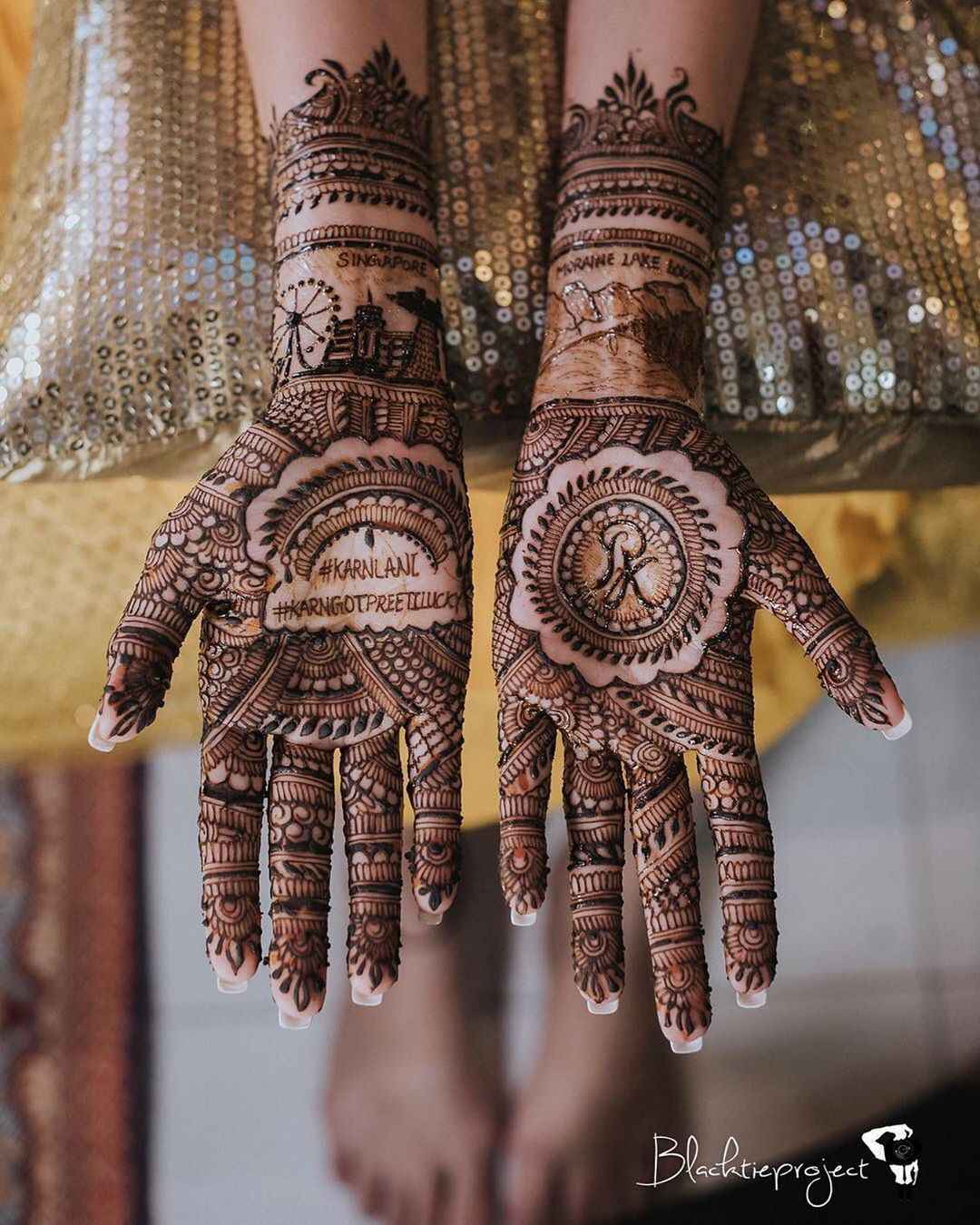 Mehendi designs in Covid era: Bride and groom in masks - Hindustan Times