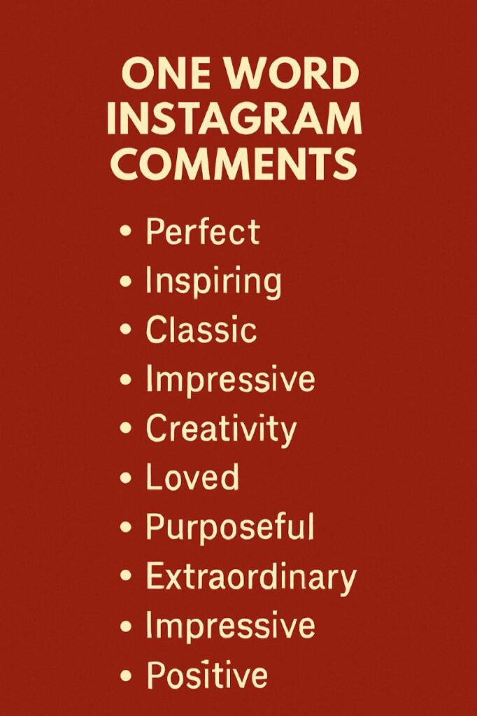 One word instagram comments