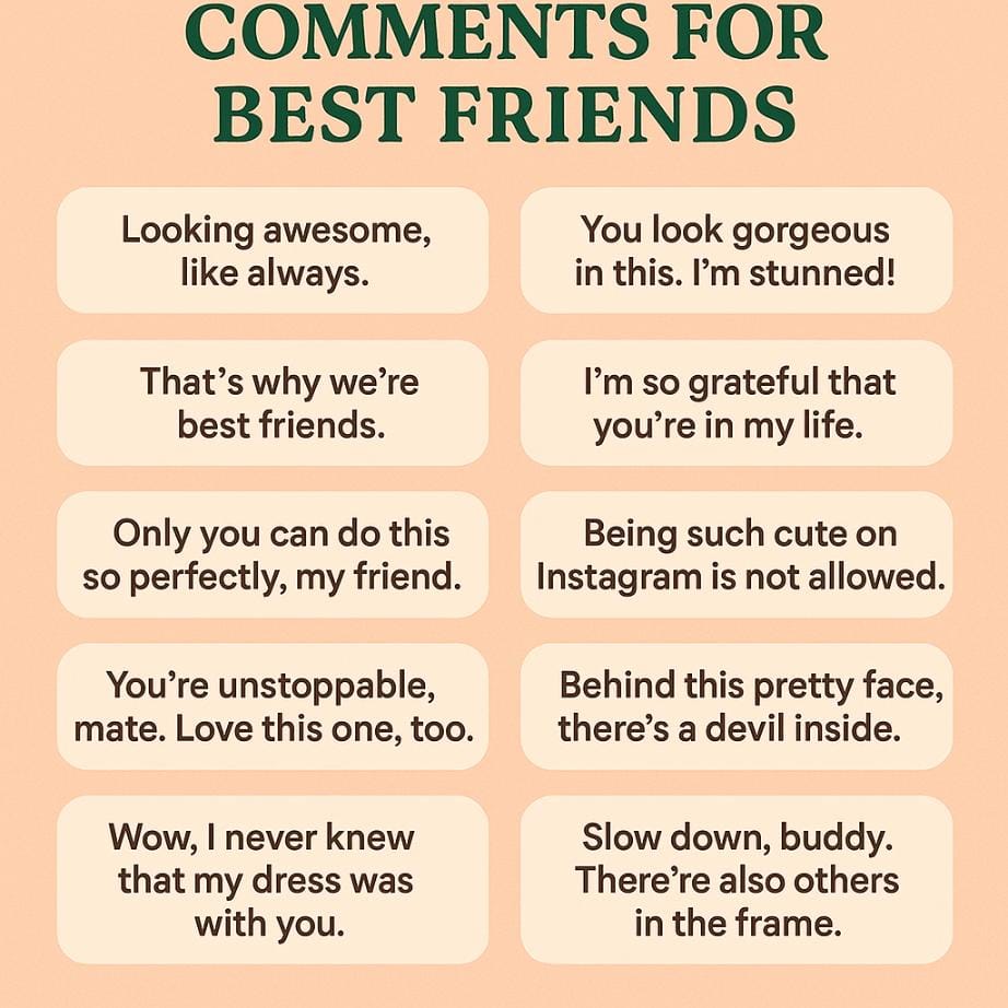 Comments for best friend's post
