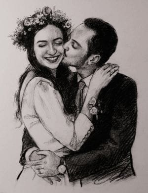 Handmade Sketch Customised Couple Gift