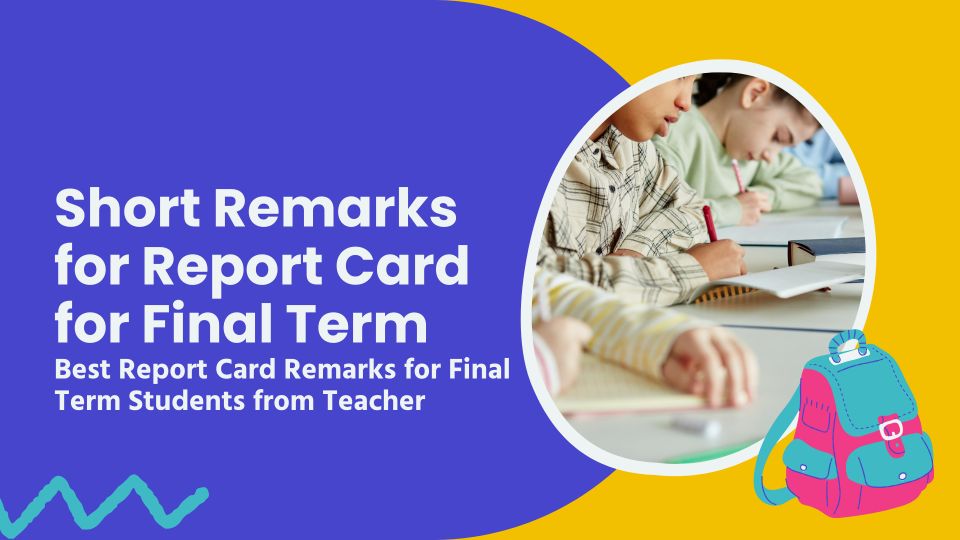Short remarks for report card for final term