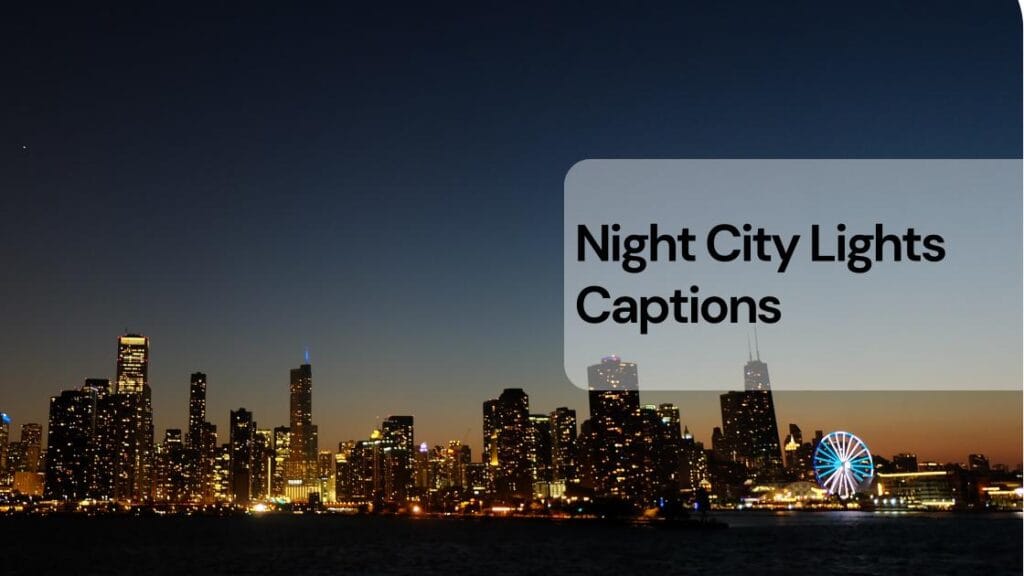 Night city lights captions