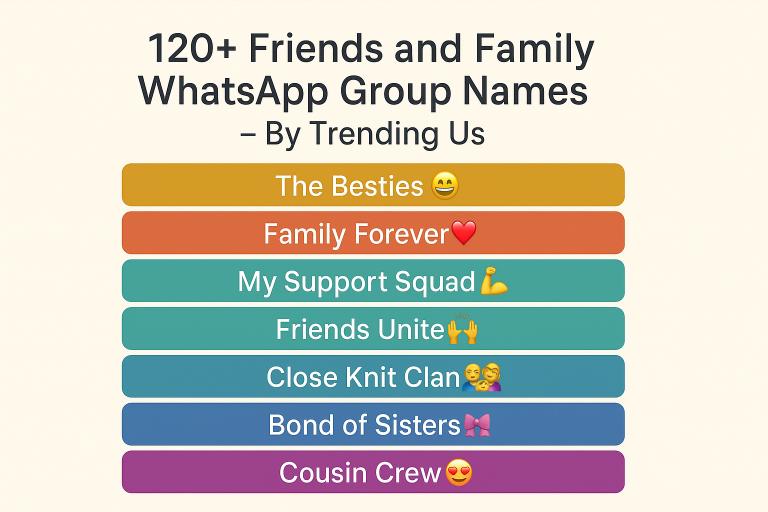 120+ Unique Friends and Family WhatsApp Group Names