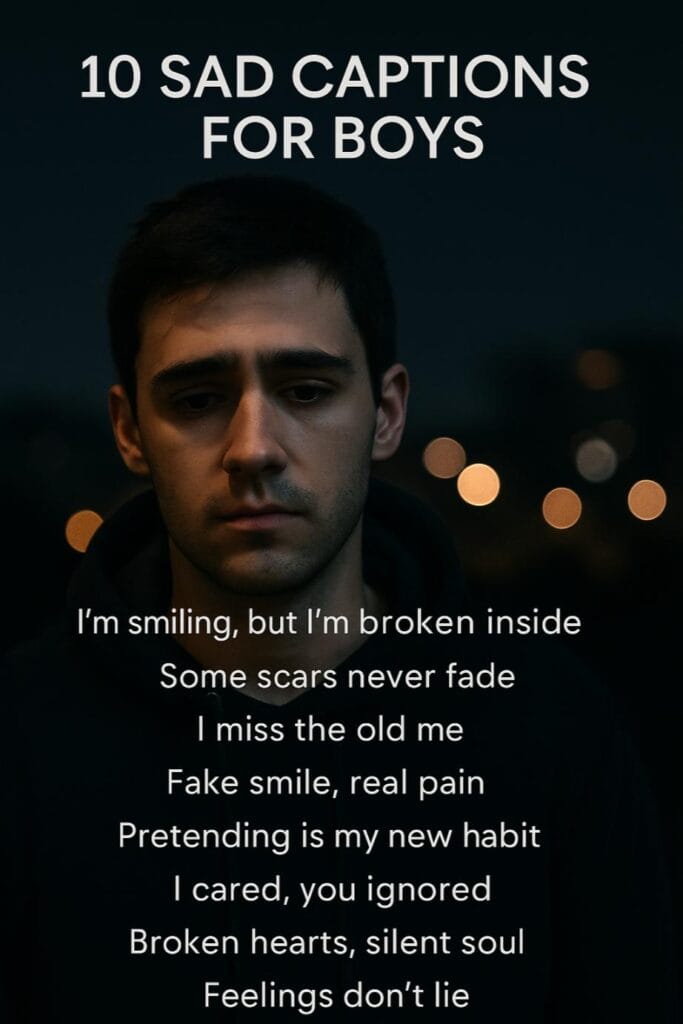10 sad captions for boys