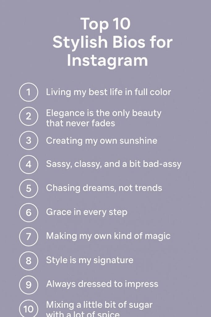 10 stylish bios for instagram