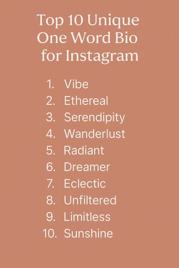 One word bios for instagram