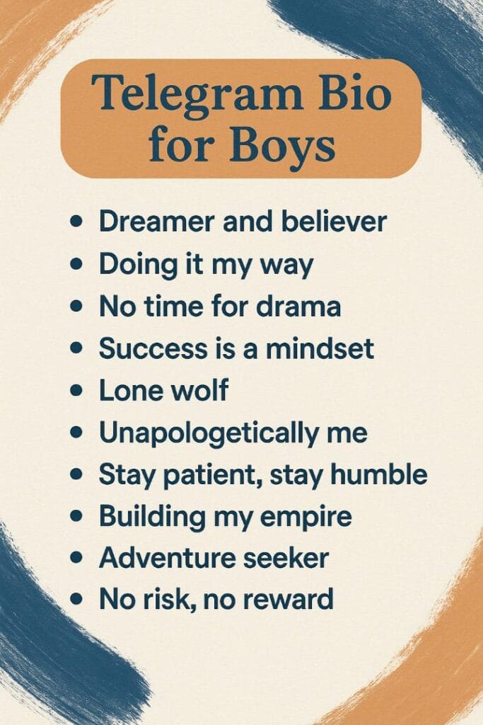 Telegram bio for boy