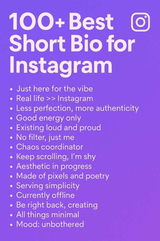Top short bios for instagram