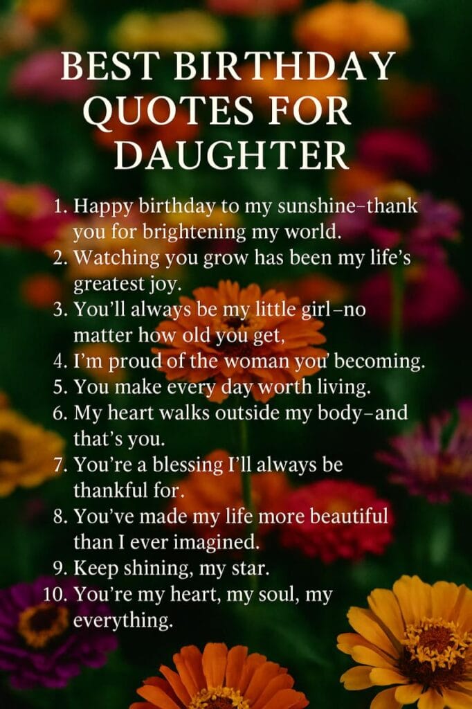 Birthday quotes for your daughter