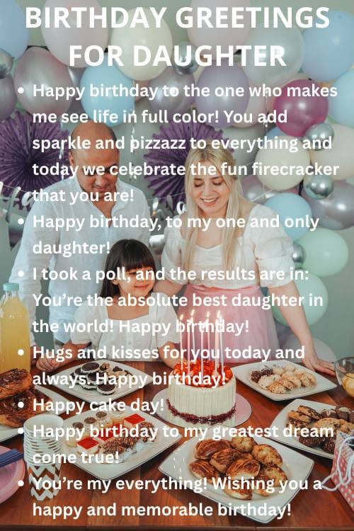 Birthday greetings for a daughter