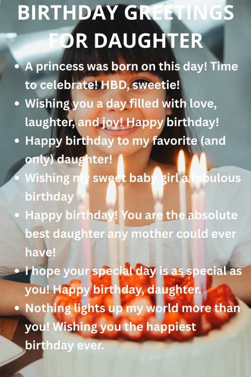 Birthday greetings for your daughter
