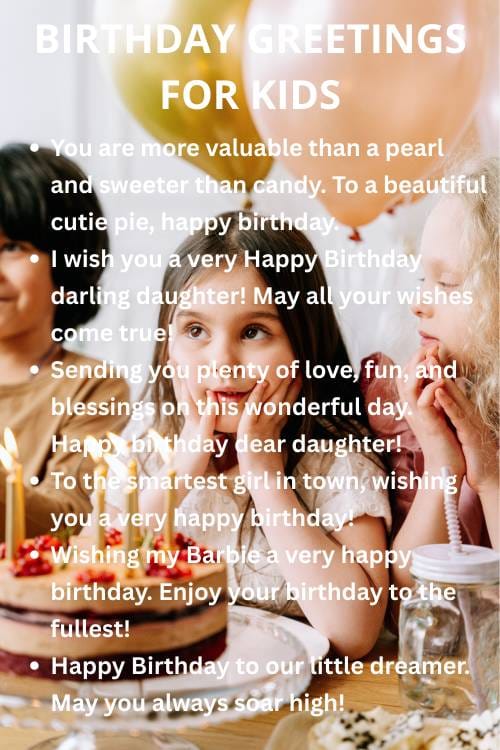 Birthday greetings for your kids