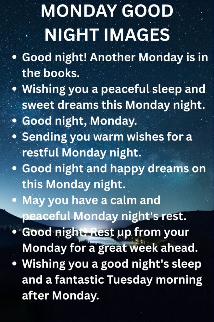Monday good night images