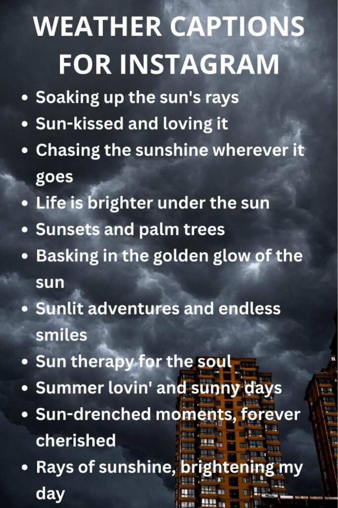 Trending weather captions for instagram