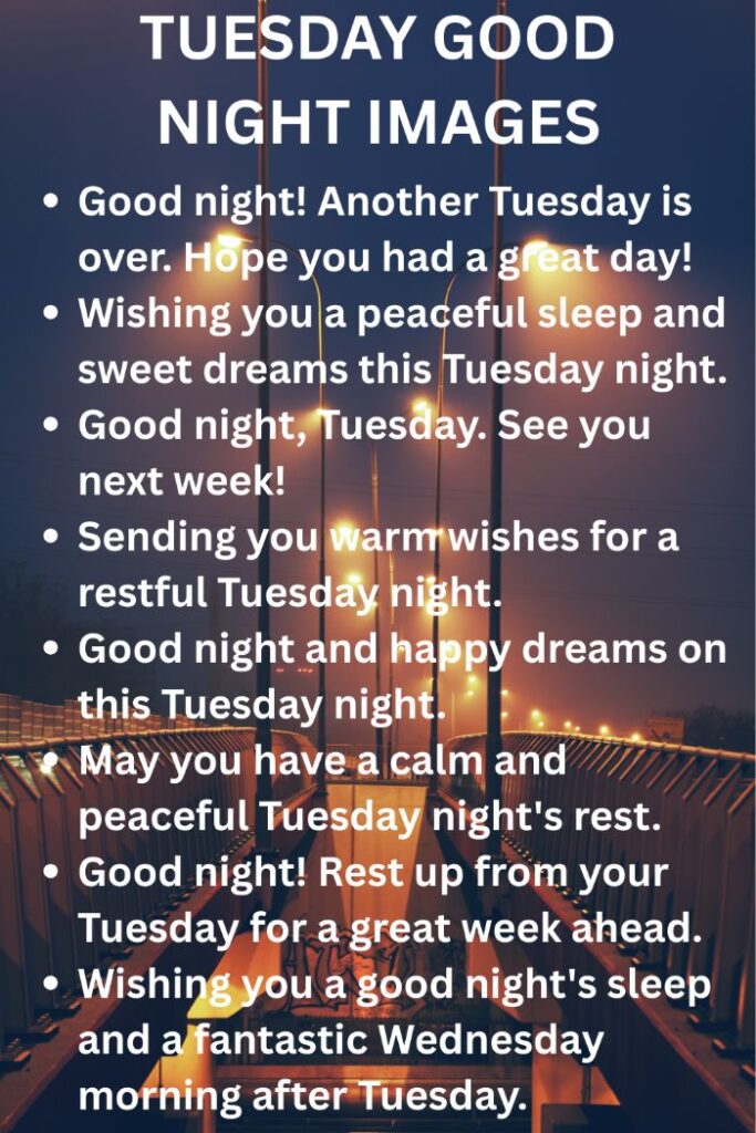 Tuesday good night images