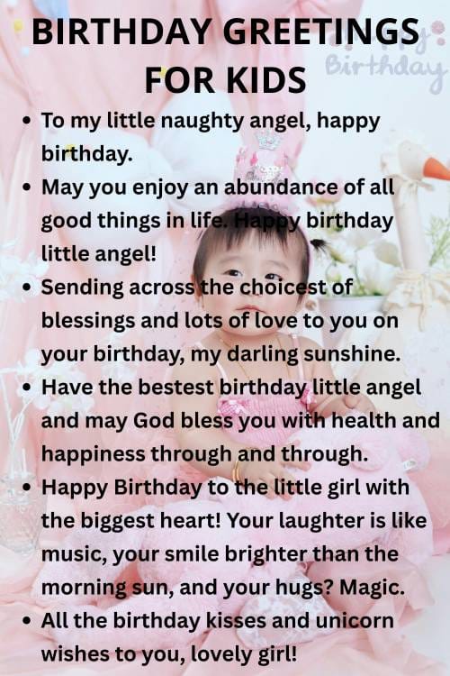 Unique birthday greetings for kids