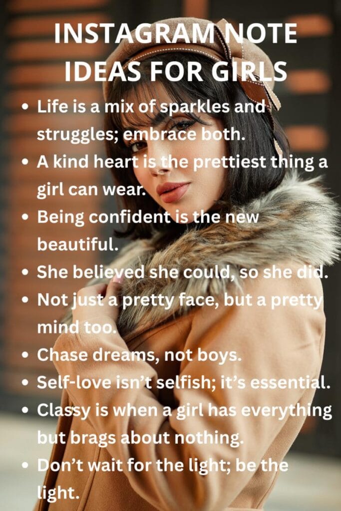 Unique instagram note ideas for girls