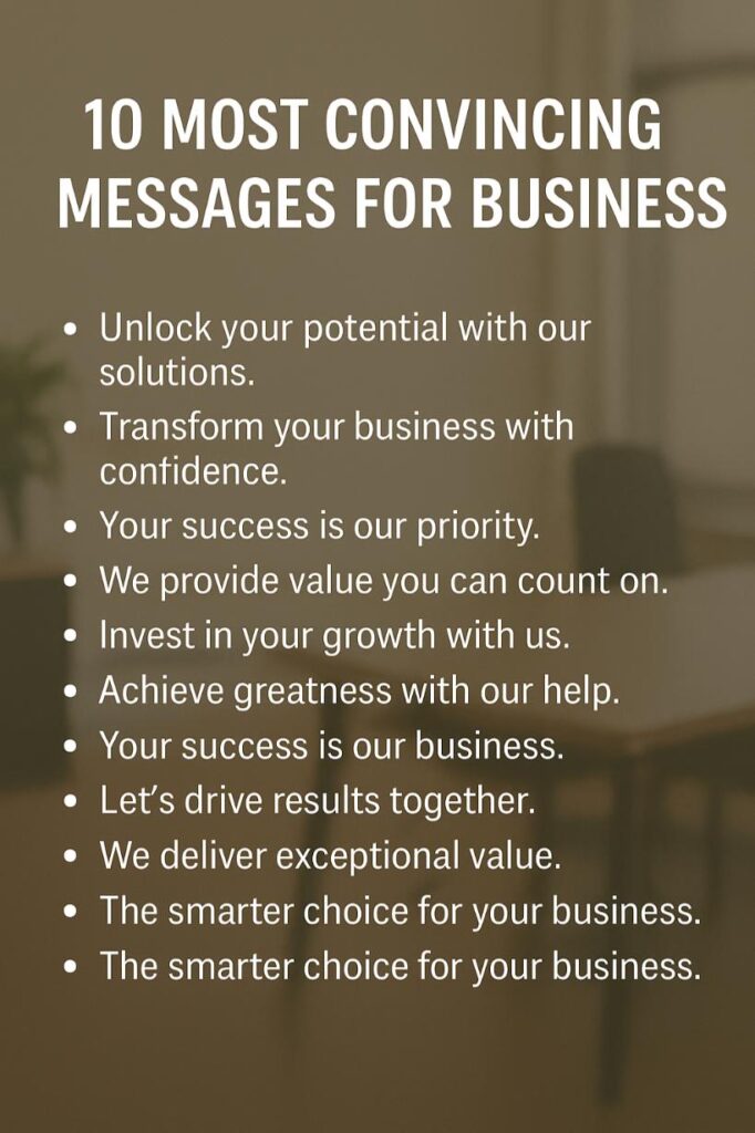 Convincing message for business