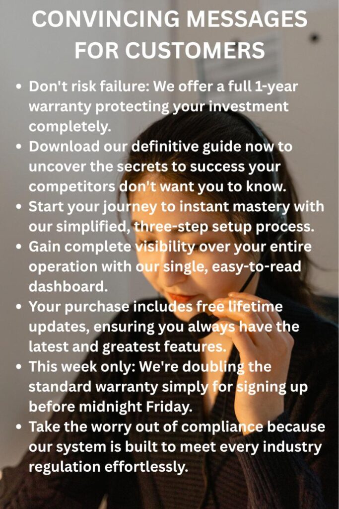 Convincing messages for your customers