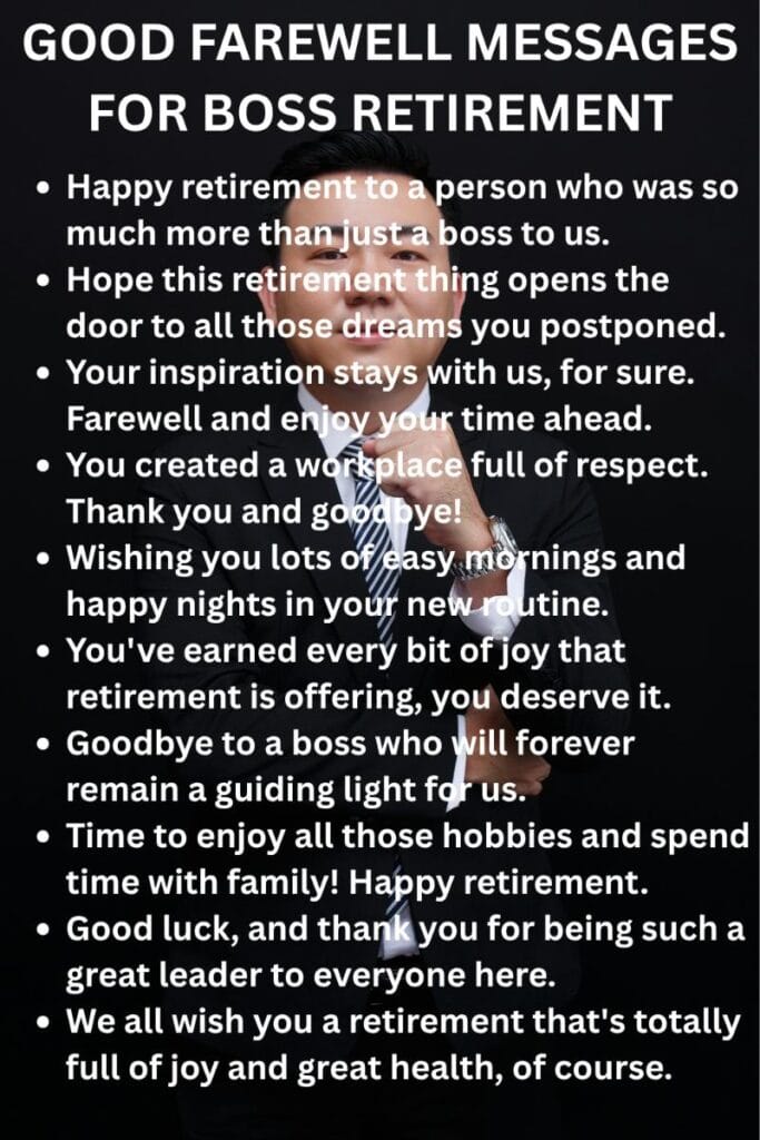 Message for boss on retirement