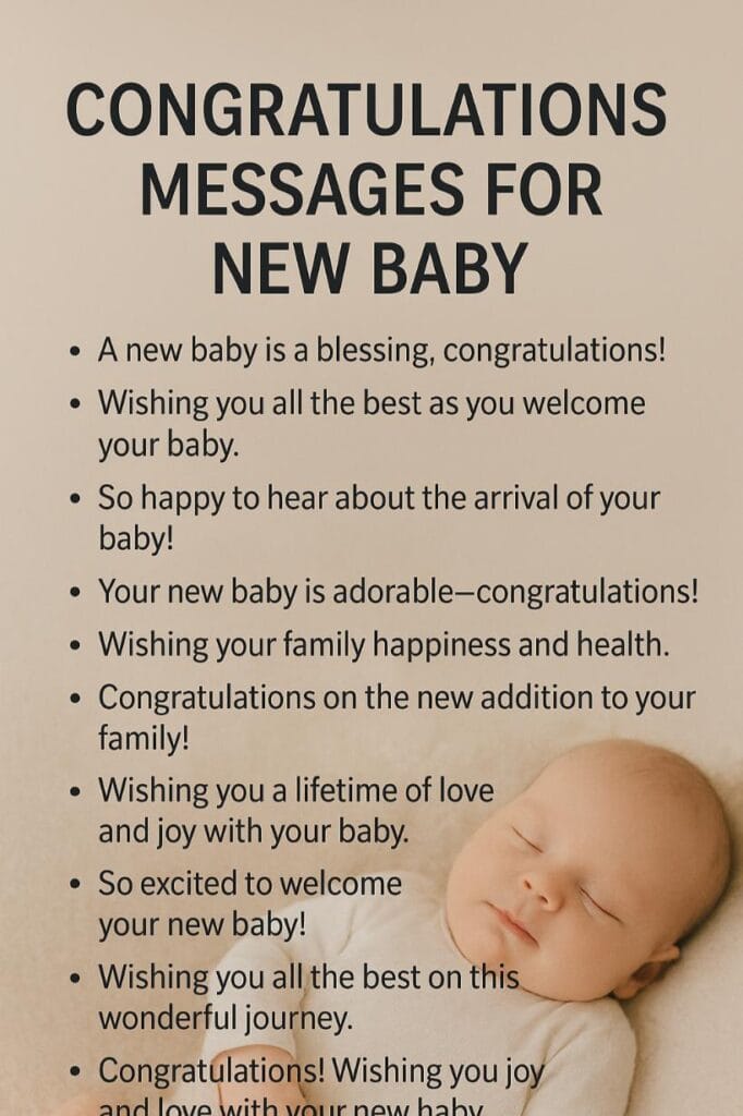 Messages to congratulate for a new baby