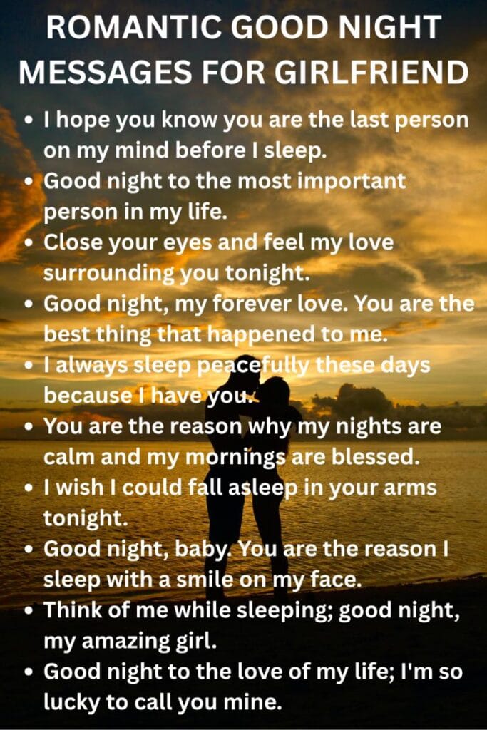 Romantic good night messages for your girlfriend Romantic good night messages for your girlfriend