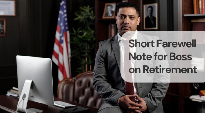Short farewell note for boss on retirement