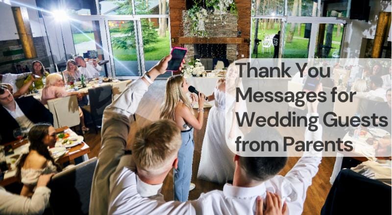 Thank you messages for wedding guests from parents