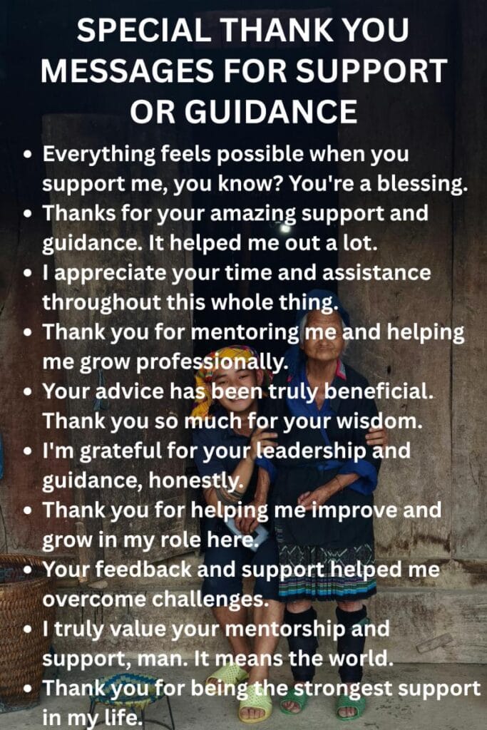 Thanks messages for support